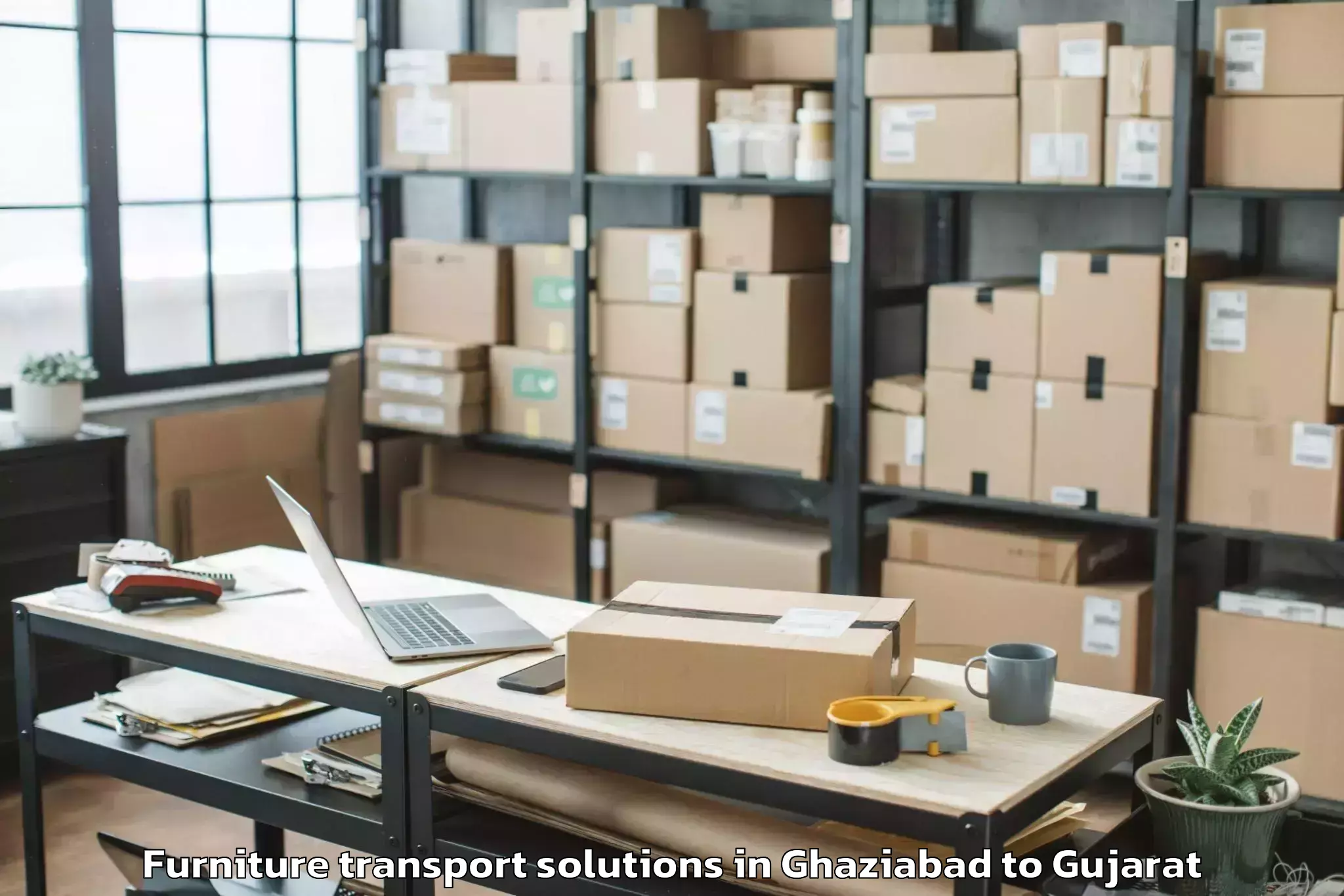 Book Ghaziabad to Manavadar Furniture Transport Solutions Online